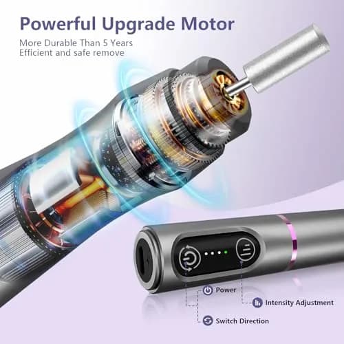 TUOBEO Cordless Nail Drill Electric File Kit 20000 RPM | Portable Efile Set for Acrylic & Gel Nails thumbnail 5