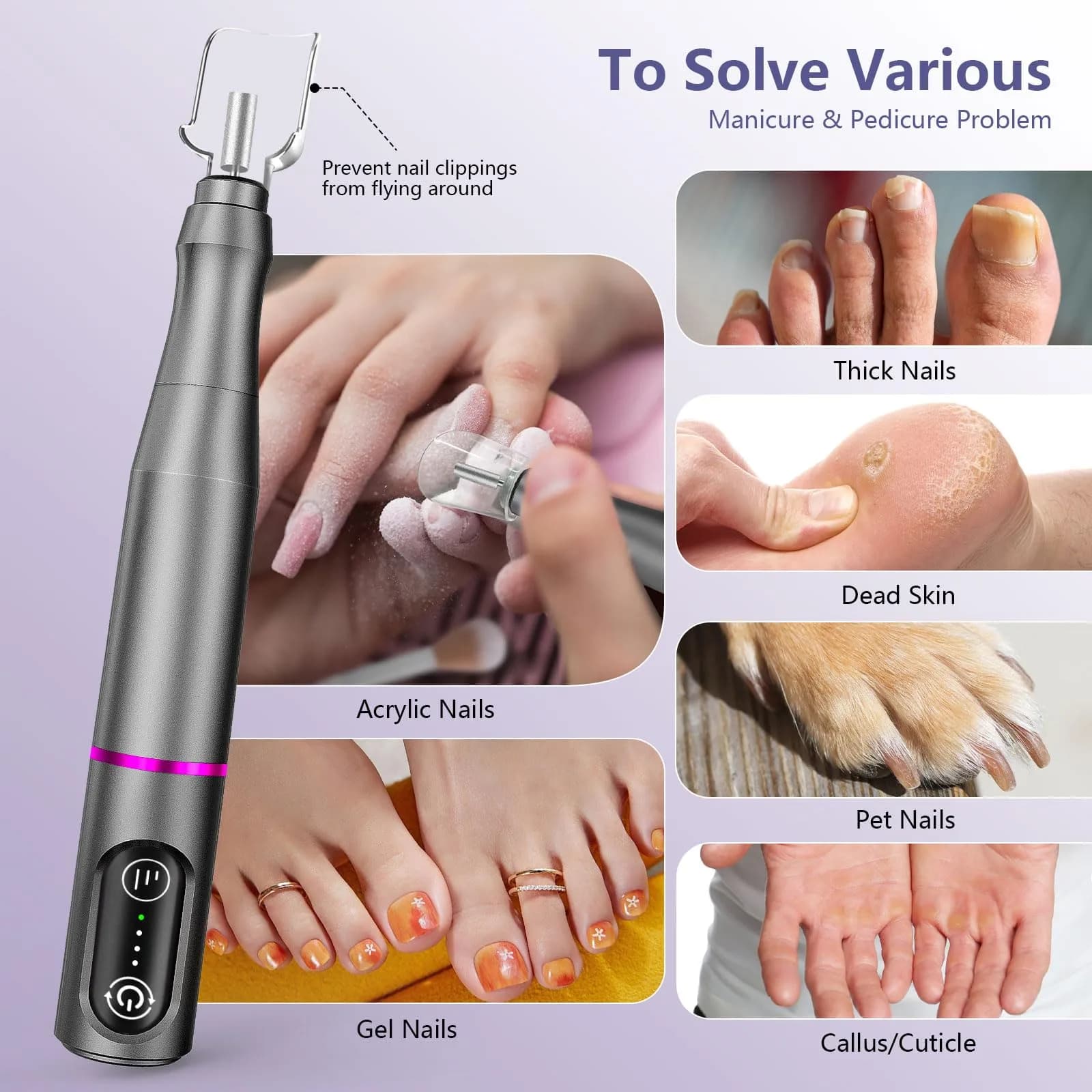 TUOBEO Cordless Nail Drill Kit - Gray | Rechargeable Efile for Acrylic & Gel Nails - view 3