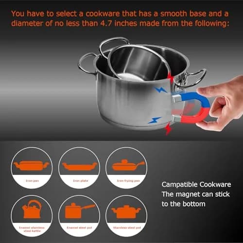 BIGoods 24 Inch Induction Cooktop 4 Burners | Flat Glass Top Electric Stove with Bridge-SYNC, Booster, Timer, Child Lock thumbnail 5