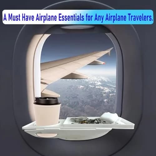 FresherAcc White Cup Holder | Airline Seat & Flight Window Organizer for Phone Gadgets thumbnail 4