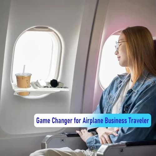 FresherAcc White Cup Holder | Airline Seat & Flight Window Organizer for Phone Gadgets thumbnail 2