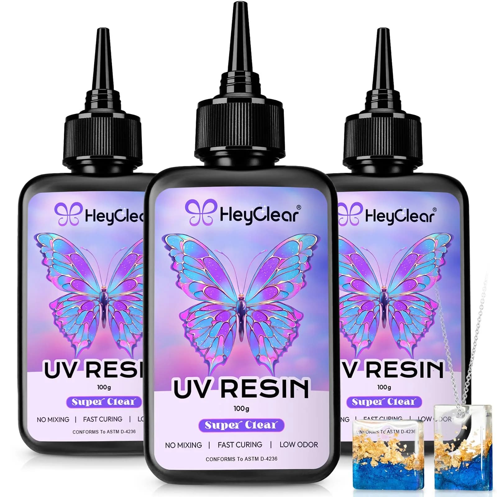 HeyClear UV Resin Kit 300g (10.58 oz) | Crystal Clear, Bubble-Free Epoxy Glue for Crafts — 300g