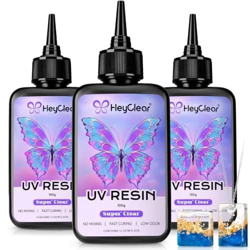 HeyClear UV Resin Kit 300g (10.58 oz) | Crystal Clear, Bubble-Free Epoxy Glue for Crafts thumbnail 1