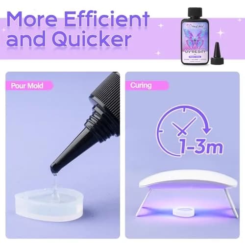 HeyClear UV Resin Kit 300g (10.58 oz) | Crystal Clear, Bubble-Free Epoxy Glue for Crafts thumbnail 5