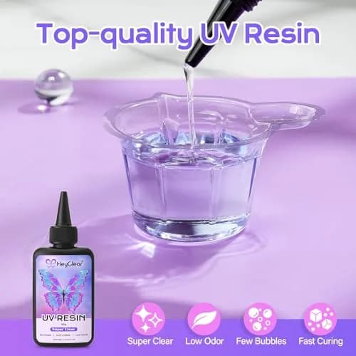 HeyClear UV Resin Kit 300g (10.58 oz) | Crystal Clear, Bubble-Free Epoxy Glue for Crafts thumbnail 3
