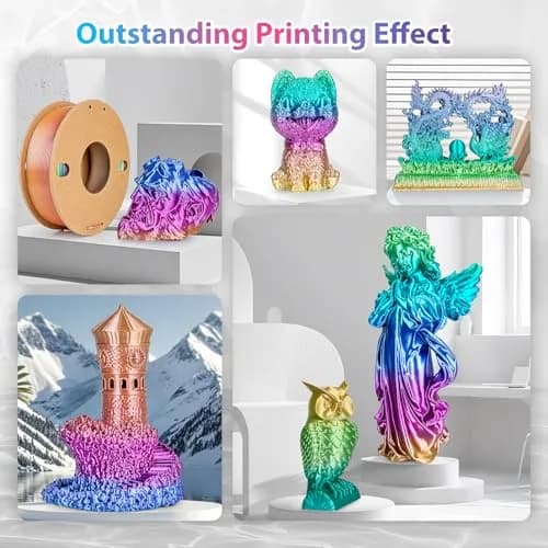 3Dgenius Silk Rainbow PLA Filament 1.75mm 250g | Color Changing, High Gloss Gradient thumbnail 7