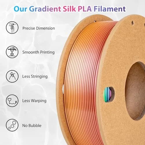 3Dgenius Silk Rainbow PLA Filament 1.75mm 250g | Color Changing, High Gloss Gradient thumbnail 3