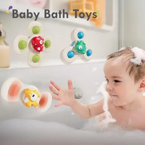 ALASOU Suction Cup Spinner Airplane Travel Toys for 1 Year Old Boy Girl | 3 Pack Multicolor Dinosaur thumbnail 5