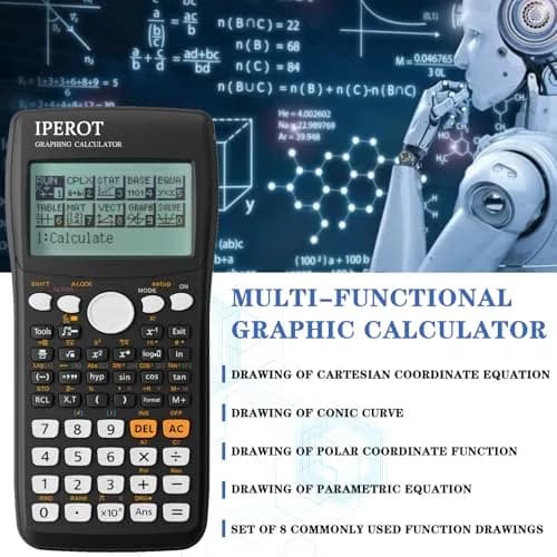 IPEROT Graphing Calculator with 10 Modes & 4 Functions, 128x64 LCD Display | 220V Compatible thumbnail 4