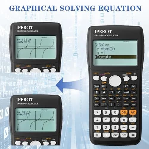 IPEROT Graphing Calculator with 10 Modes & 4 Functions, 128x64 LCD Display | 220V Compatible thumbnail 5