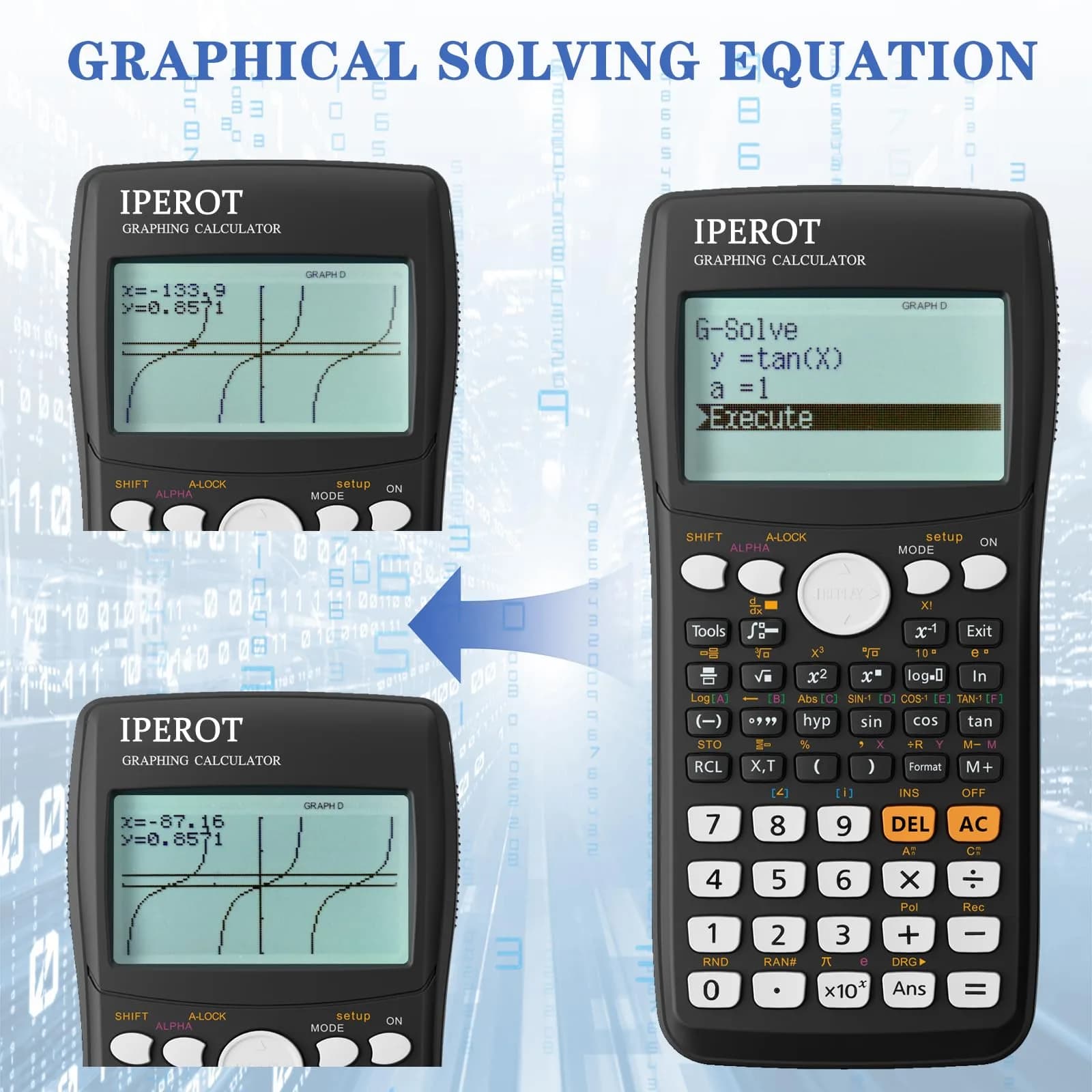 IPEROT Graphing Calculator with 10 Modes & 4 Functions, 128x64 LCD Display | 220V Compatible - view 5