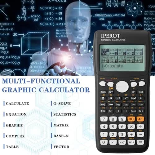 IPEROT Graphing Calculator with 10 Modes & 4 Functions, 128x64 LCD Display | 220V Compatible thumbnail 3