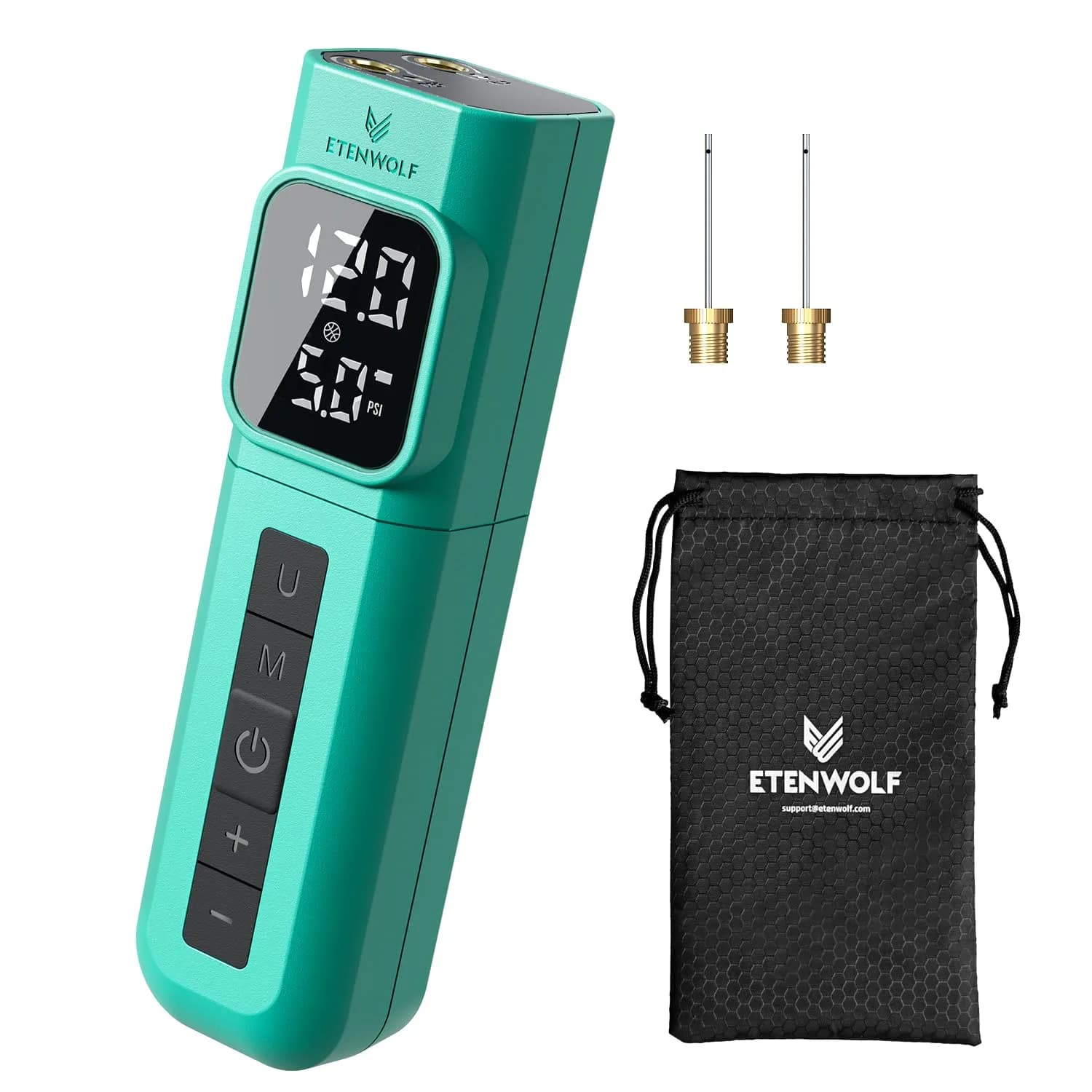 ETENWOLF P200 Electric Ball Pump 2000mAh | Fast, Precise Inflation for Sports Balls — Dark Cyan