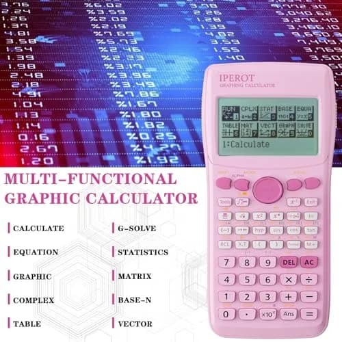 IPEROT Graphing Calculator with 10 Modes & 4 Functions, 128x64 LCD Display | Advanced Math & Science Tool thumbnail 3