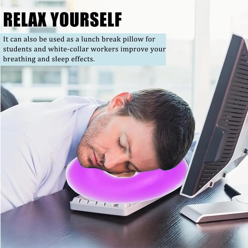 OULIGET Silicone Face Massage Pillow, Purple | Soft SPA Headrest for Beauty Beds & Travel - view 5