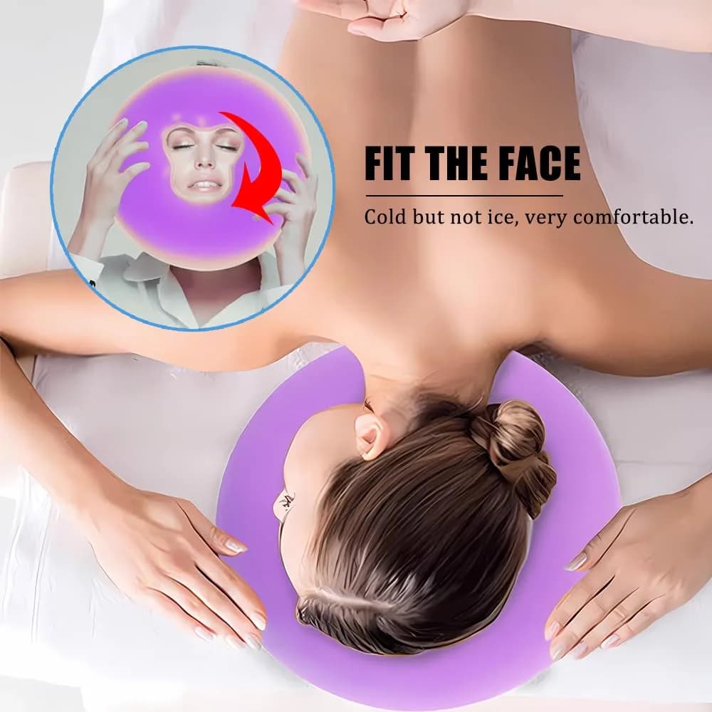 OULIGET Silicone Face Massage Pillow, Purple | Soft SPA Headrest for Beauty Beds & Travel - view 6