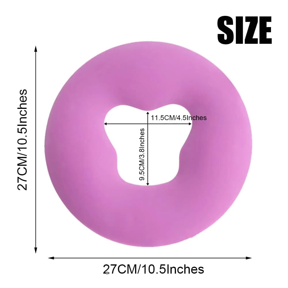 OULIGET Silicone Face Massage Pillow, Purple | Soft SPA Headrest for Beauty Beds & Travel - view 2