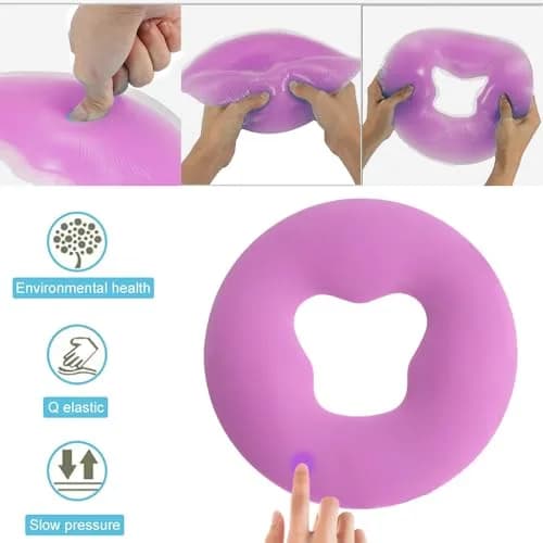 OULIGET Silicone Face Massage Pillow, Purple | Soft SPA Headrest for Beauty Beds & Travel thumbnail 3