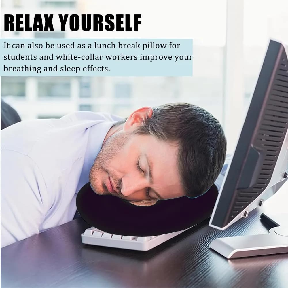 OULIGET Silicone Face Massage Pillow Black | Soft SPA Headrest for Beauty Beds & Travel - view 5