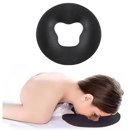 OULIGET Silicone Face Massage Pillow Black | Soft SPA Headrest for Beauty Beds & Travel thumbnail 1