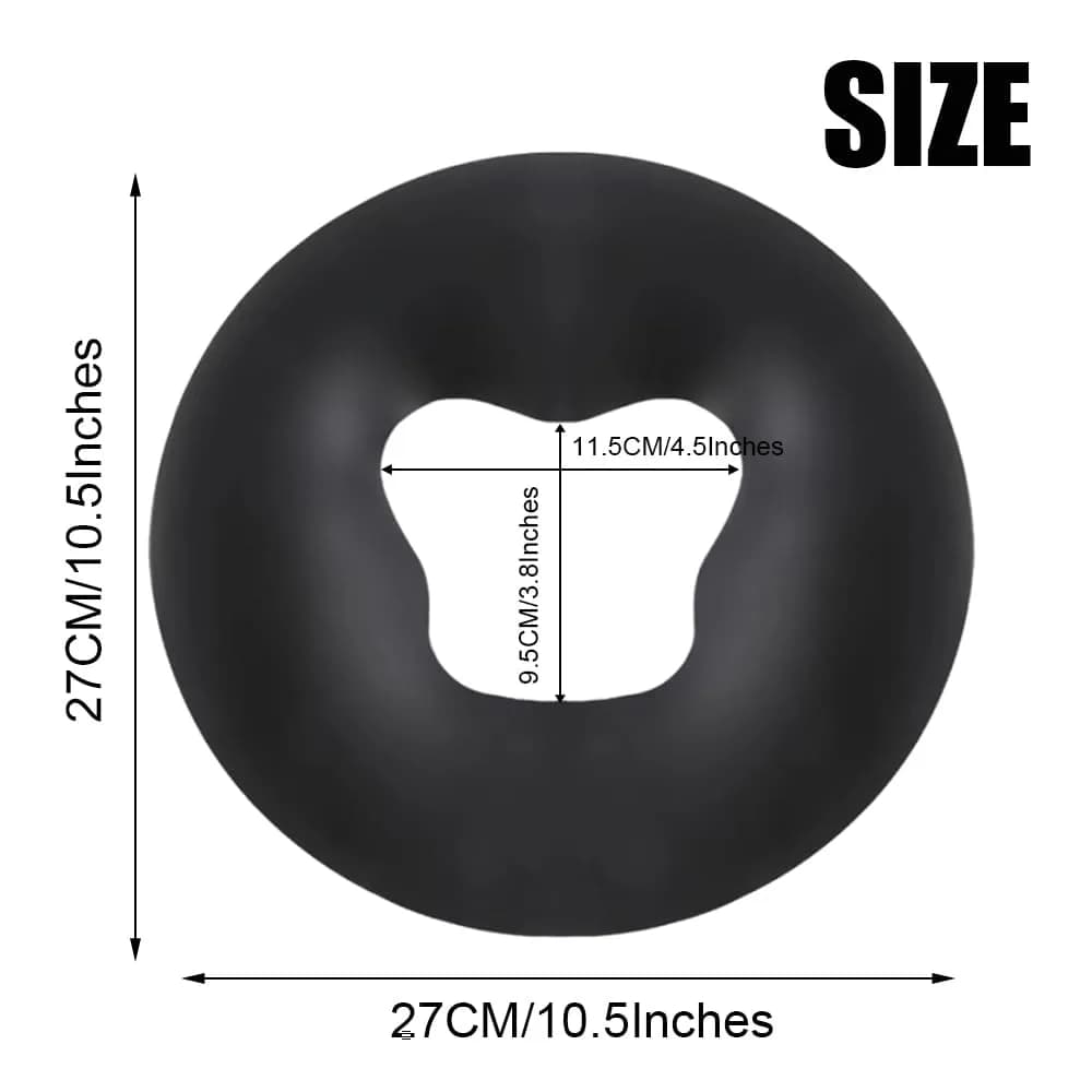 OULIGET Silicone Face Massage Pillow Black | Soft SPA Headrest for Beauty Beds & Travel - view 2