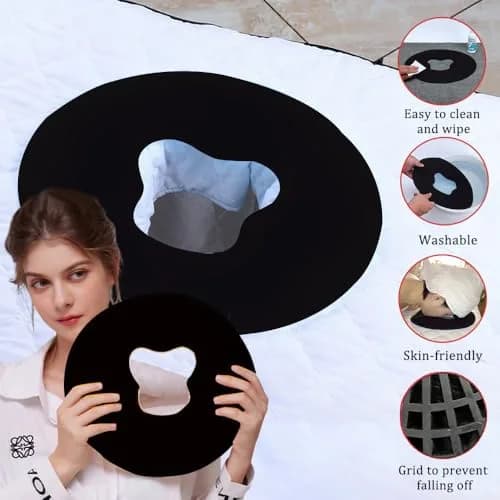 OULIGET Silicone Face Massage Pillow Black | Soft SPA Headrest for Beauty Beds & Travel thumbnail 3