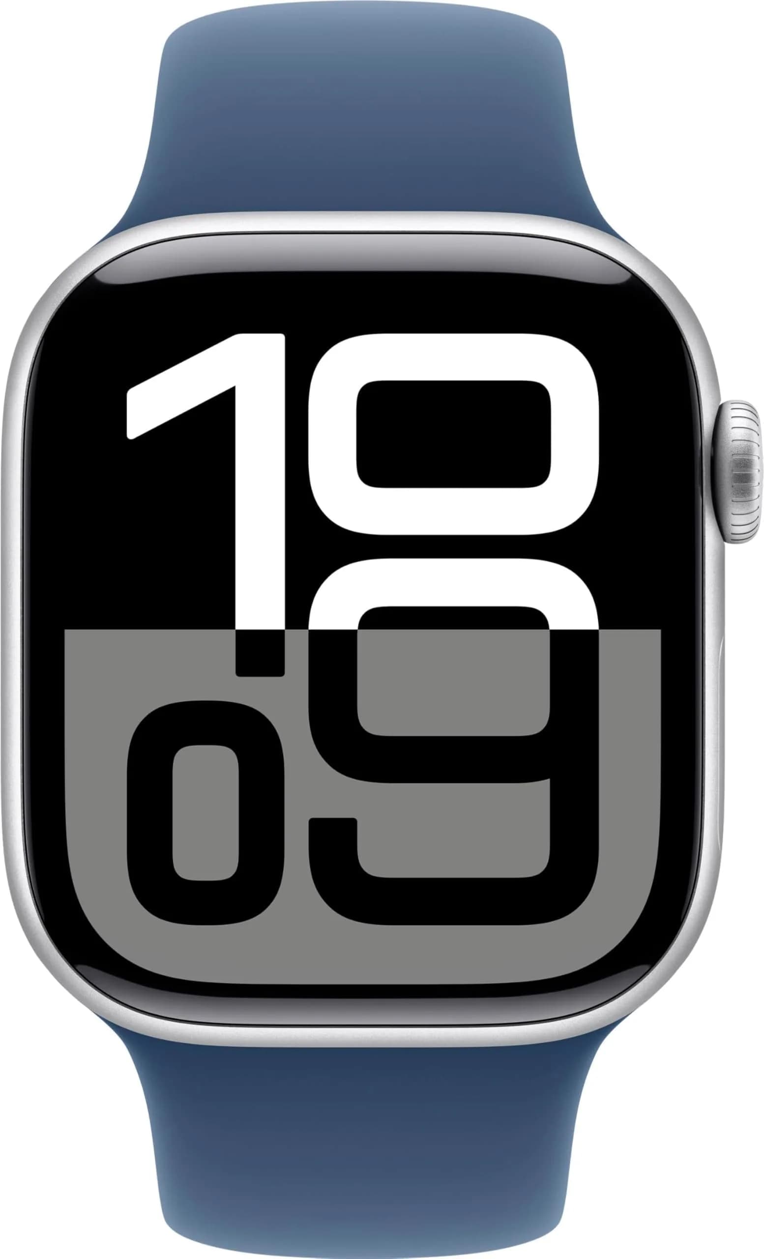 Apple Watch Series 10 GPS 46mm Silver Aluminum Case with Denim Sport Band, S/M | Smart Wearable Computer - view 2