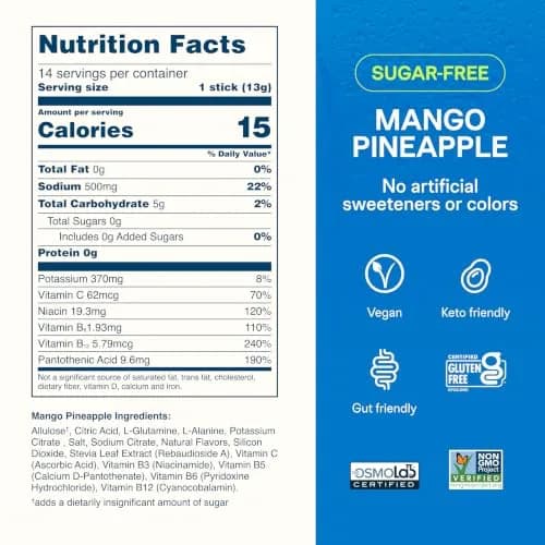 Liquid I.V. Sugar-Free Hydration Multiplier Electrolytes Mango Pineapple 14 Count | Clinically Proven Hydration thumbnail 7