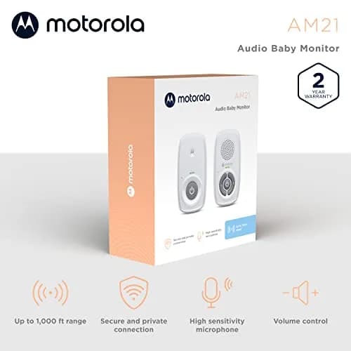 Motorola Nursery AM21 Audio Baby Monitor, No WiFi, 1000 ft Range, DECT, Cry Detection, Portable Parent Unit | Secure Audio Monitoring thumbnail 2