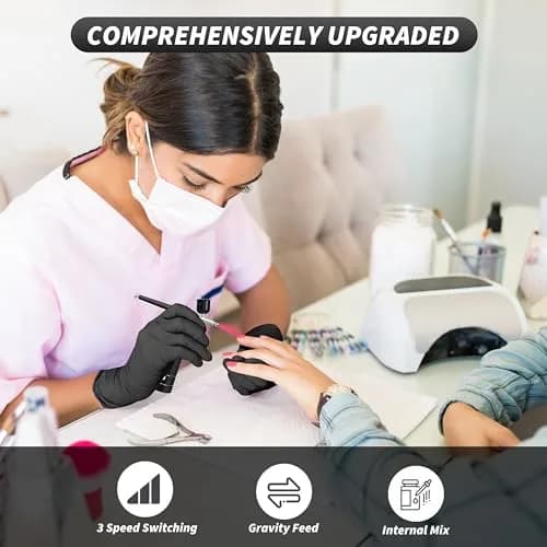 AKALLIBRE Airbrush Kit with Compressor, 48PSI High-Pressure Non-Clogging, 1200mAh Battery | Cordless Dual-Action Gravity Feed thumbnail 5