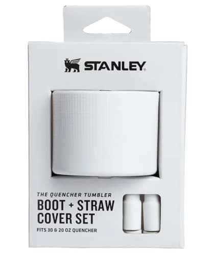 STANLEY Quencher Boot and Straw Cover Set for 20 & 30 oz Tumblers | Anti-Slip Silicone Protector & Dust Cap | Pale Stone thumbnail 1