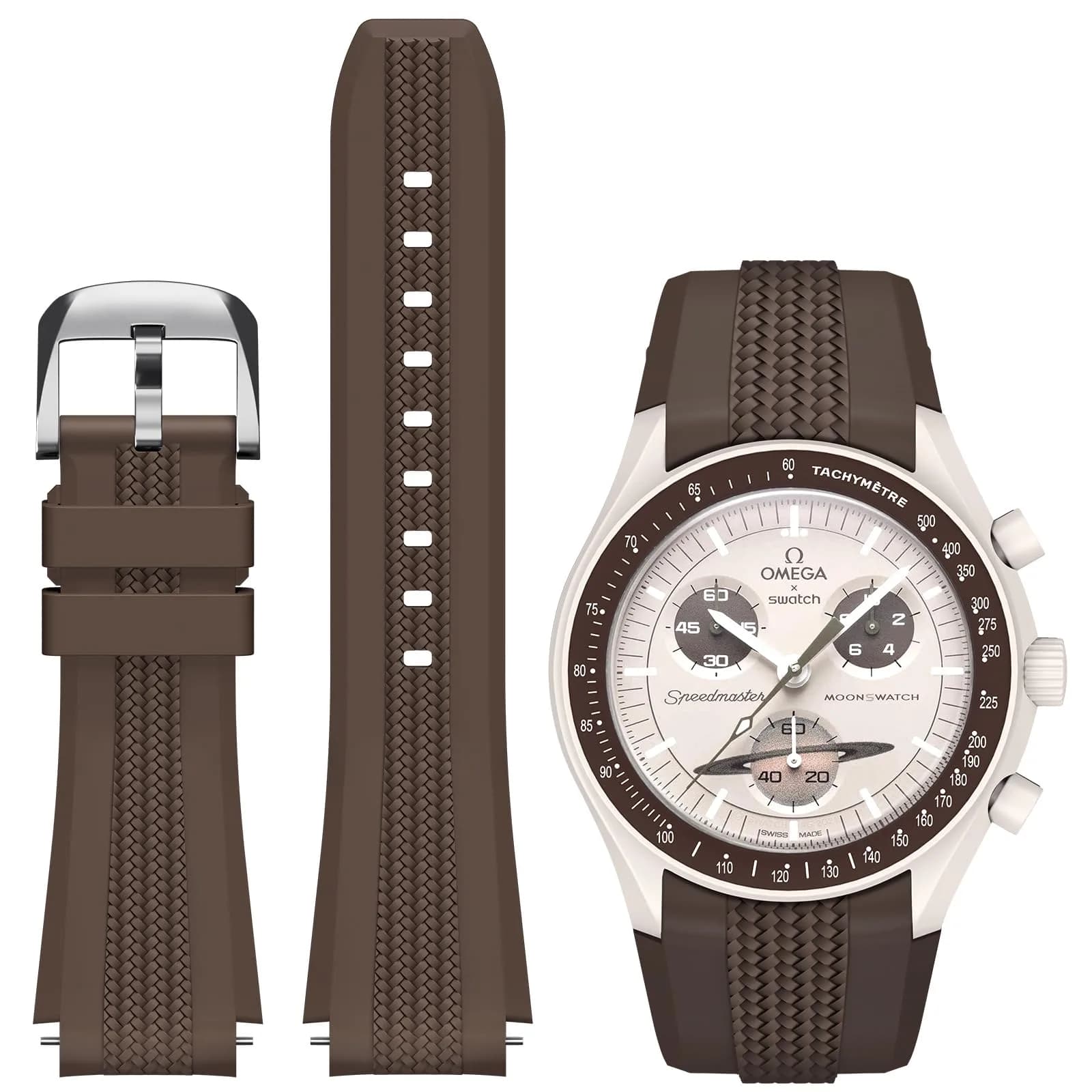 REBANDACE Silicone Strap for Moonswatch 20mm | No-Gap Curved Replacement for Omega Swatch Moonwatch - main product image