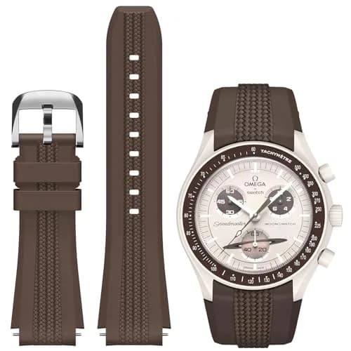 REBANDACE Silicone Strap for Moonswatch 20mm | No-Gap Curved Replacement for Omega Swatch Moonwatch thumbnail 1