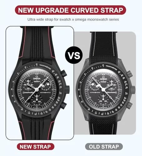 REBANDACE Silicone Strap for Moonswatch 20mm | No-Gap Curved Replacement for Omega Swatch Moonwatch thumbnail 3