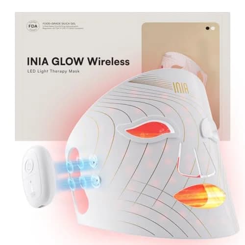 INIA GLOW Wireless Red Light Therapy Mask for Face, 850nm NIR, 272 LEDs | Cordless, Portable, 3 Light Modes thumbnail 1