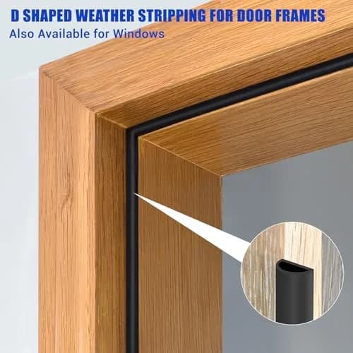 Protalwell Black Silicone Weather Stripping Door Seal 6.35mm (1/4") T × 9.53mm (3/8") W | Seals Gaps & Reduces Noise thumbnail 4