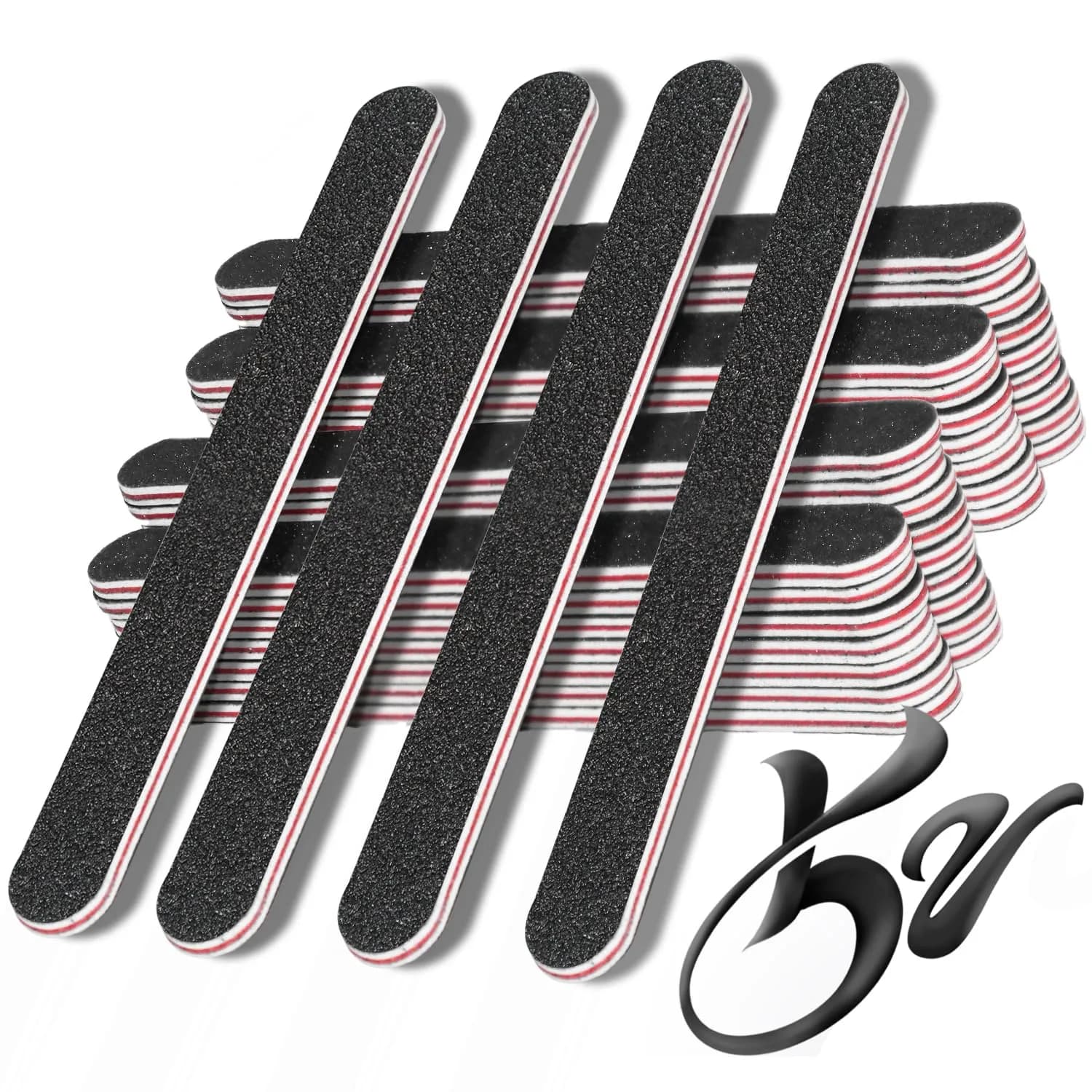 RedFlow Nail Buffer Set 52 Pack | Double Sided 100/180 Grit for Home & Salon Use