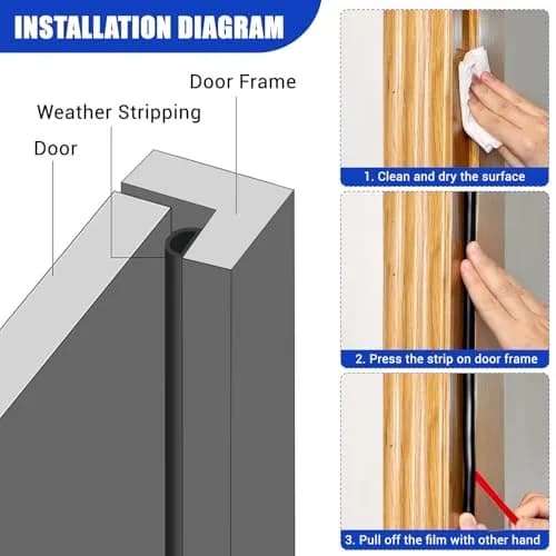 Protalwell D-Shaped Silicone Weather Stripping 6.35mm (3/8") W × 5.08mm (5/16") T — 6.1m (20FT) Roll | Seals Gaps & Reduces Noise thumbnail 3