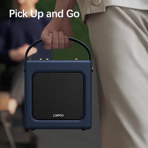 LONPOO Portable Karaoke Machine LP-H01 Navy Blue with Bluetooth & USB Playback | 20 Watts RMS thumbnail 6
