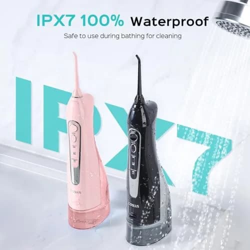 COSLUS C20 Water Dental Flosser 2-Pack 300ml Tank | ADA Accepted, Rechargeable, IPX7 Waterproof thumbnail 2