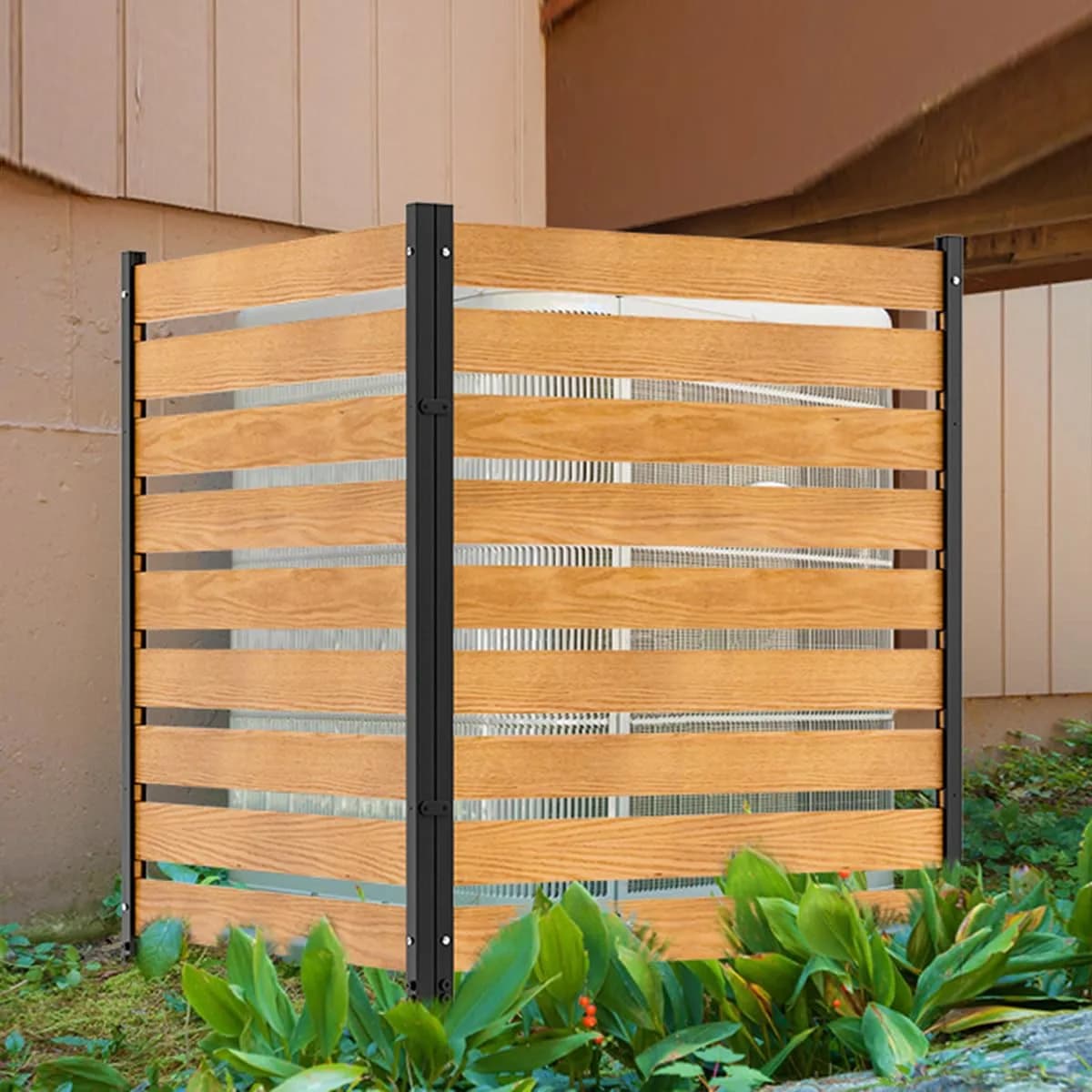 Mosener Air Conditioner Fence, Outdoor Wood Privacy Screens | Weather-Resistant 48" x 48" | Easy Install & Multi-Purpose