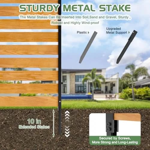 Mosener Air Conditioner Fence, Outdoor Wood Privacy Screens | Weather-Resistant 48" x 48" | Easy Install & Multi-Purpose thumbnail 3