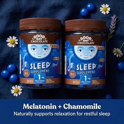 Good Day Chocolate Melatonin for Adults 2 Pack | Natural Sleep Aid with Chamomile & Fair Trade Chocolate thumbnail 4