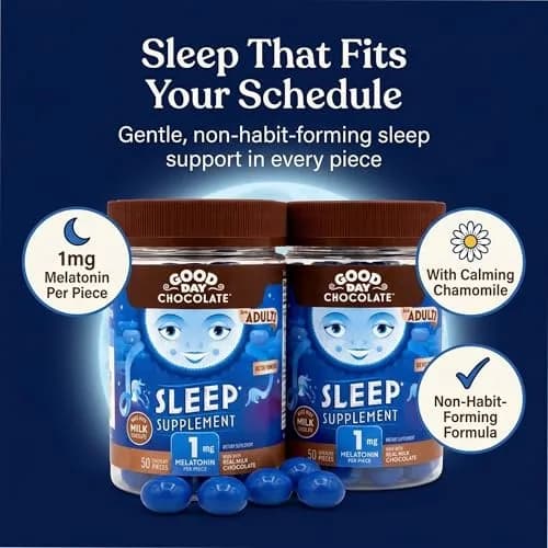 Good Day Chocolate Melatonin for Adults 2 Pack | Natural Sleep Aid with Chamomile & Fair Trade Chocolate thumbnail 2