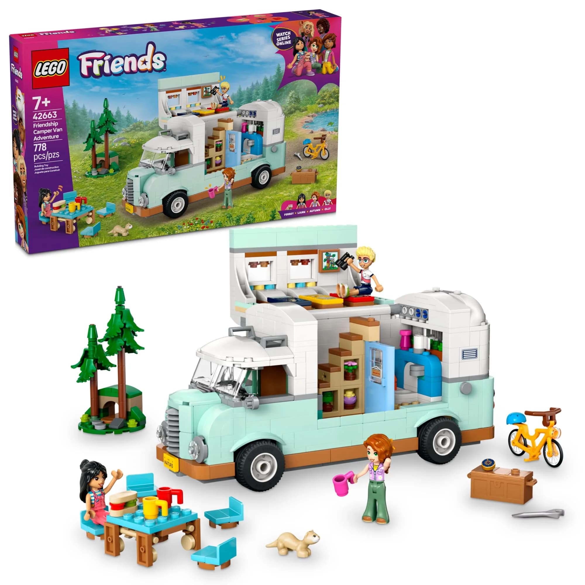 LEGO Friends Friendship Camper Van Adventure Toy Building Set - Pretend Play Set for Kids, Girls and Boys, Ages 7+