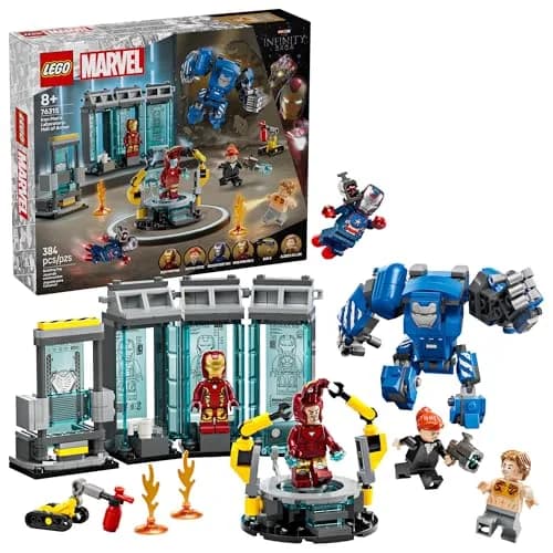 LEGO Marvel Iron Man’s Laboratory: Hall of Armor Building Toy - Marvel Superhero Toy for Kids, Boys and Girls, Ages 8+ | Minifigures & Mech thumbnail 1
