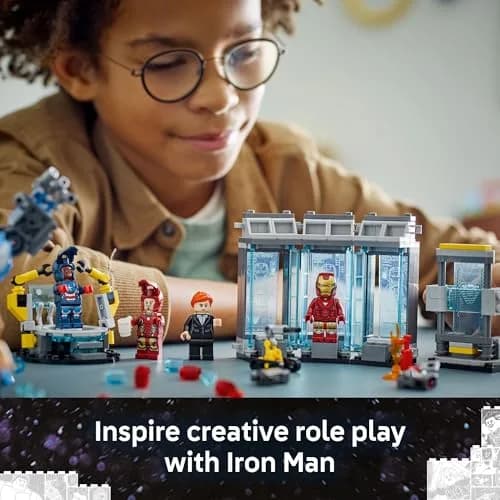 LEGO Marvel Iron Man’s Laboratory: Hall of Armor Building Toy - Marvel Superhero Toy for Kids, Boys and Girls, Ages 8+ | Minifigures & Mech thumbnail 5