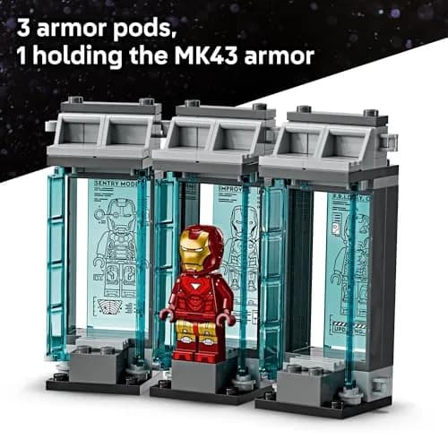 LEGO Marvel Iron Man’s Laboratory: Hall of Armor Building Toy - Marvel Superhero Toy for Kids, Boys and Girls, Ages 8+ | Minifigures & Mech thumbnail 3