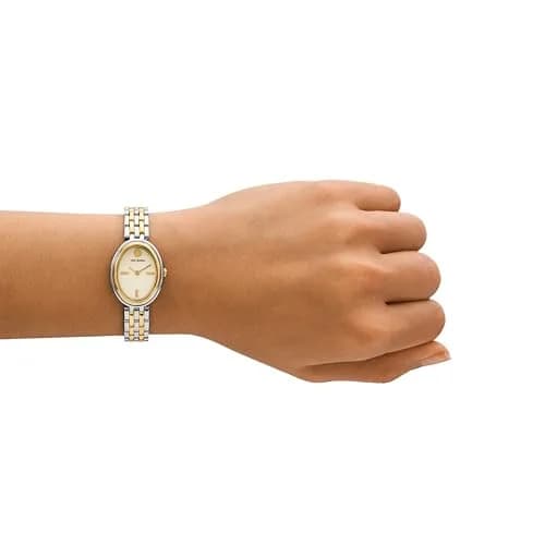 Tory Burch Women's Oval Two-Tone Stainless Steel Bracelet Watch (Model: TBW6033) | Elegant, feminine design for daily or formal wear thumbnail 4