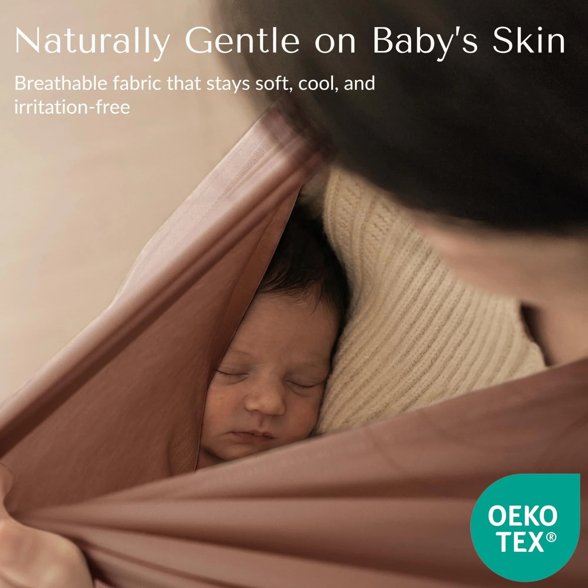 Konssy Rayon Made from Bamboo Nursing Cover Chestnut | Soft, Breathable, Stretchy Poncho for Discreet Breastfeeding - view 3